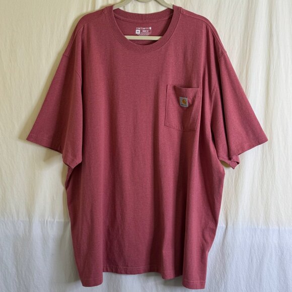 Carhartt Men's Loose Fit Short Sleeve Pocket T-Shirt Rose/Pink Size 3XL - Picture 1 of 5